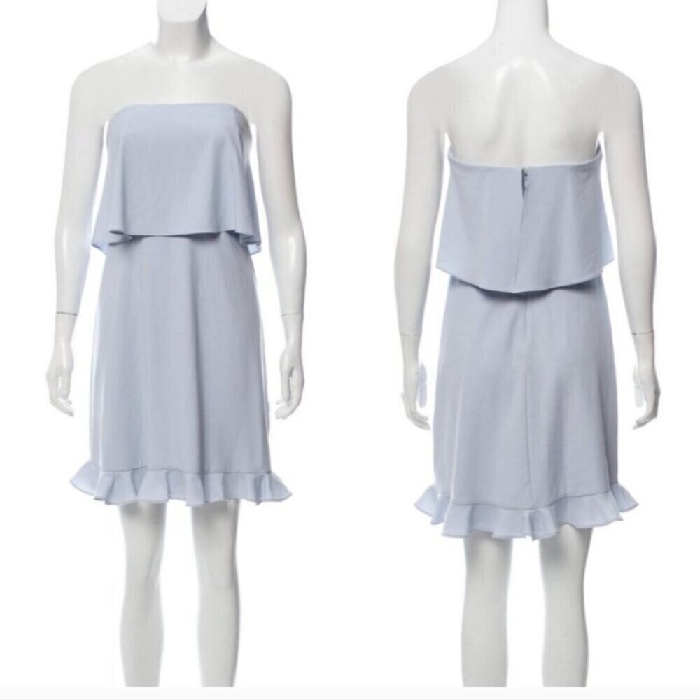 H BY HALSTON | Overlay Layered Dress strapless baby blue sz 2 - Picture 2 of 8